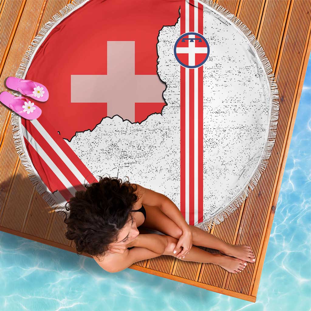 Italy Piedmont Beach Blanket Map With Flag Style - Wonder Print Shop