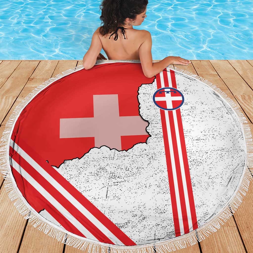 Italy Piedmont Beach Blanket Map With Flag Style - Wonder Print Shop