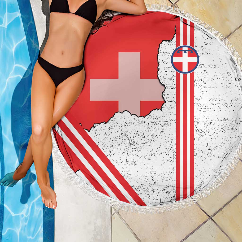 Italy Piedmont Beach Blanket Map With Flag Style - Wonder Print Shop