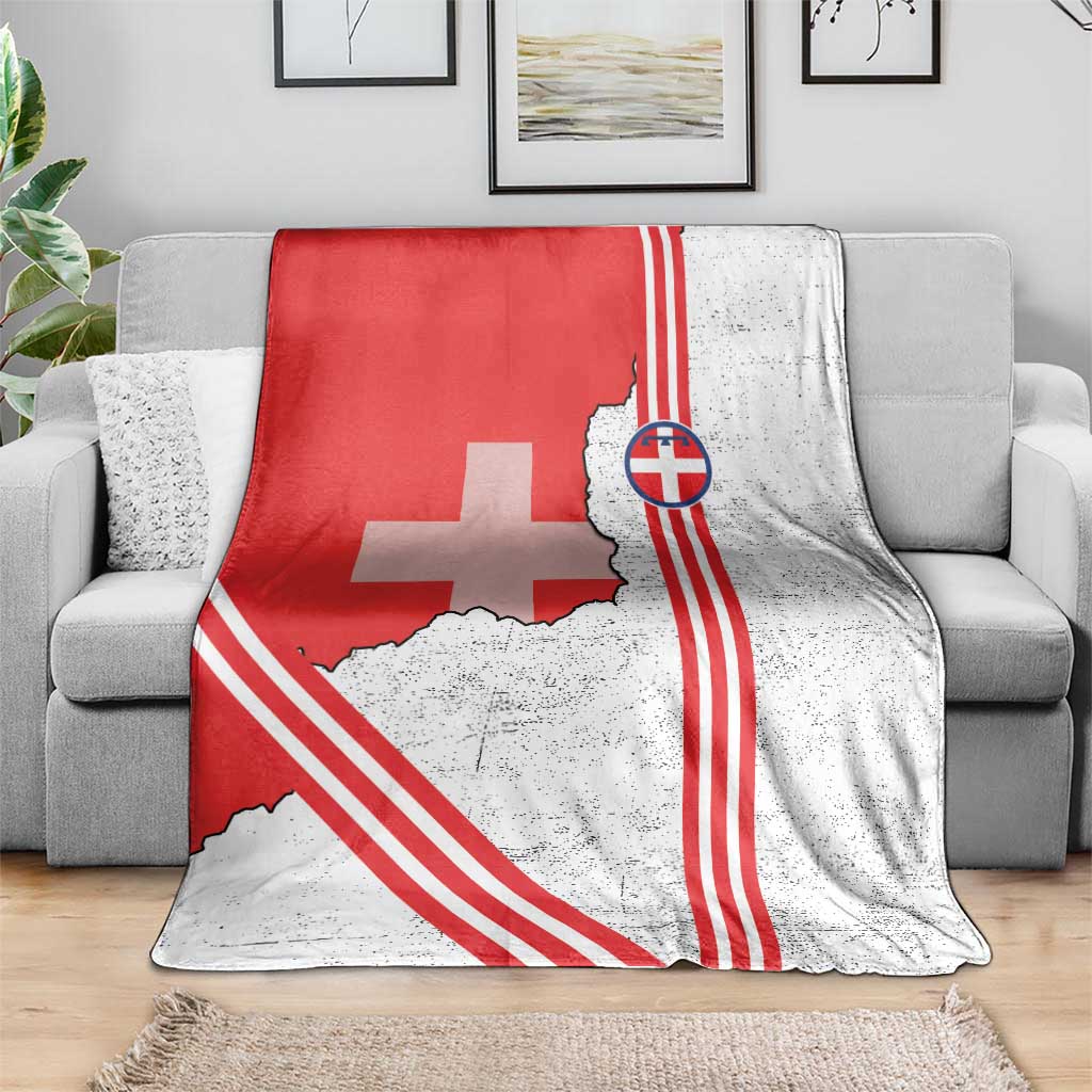 Italy Piedmont Blanket Map With Flag Style - Wonder Print Shop