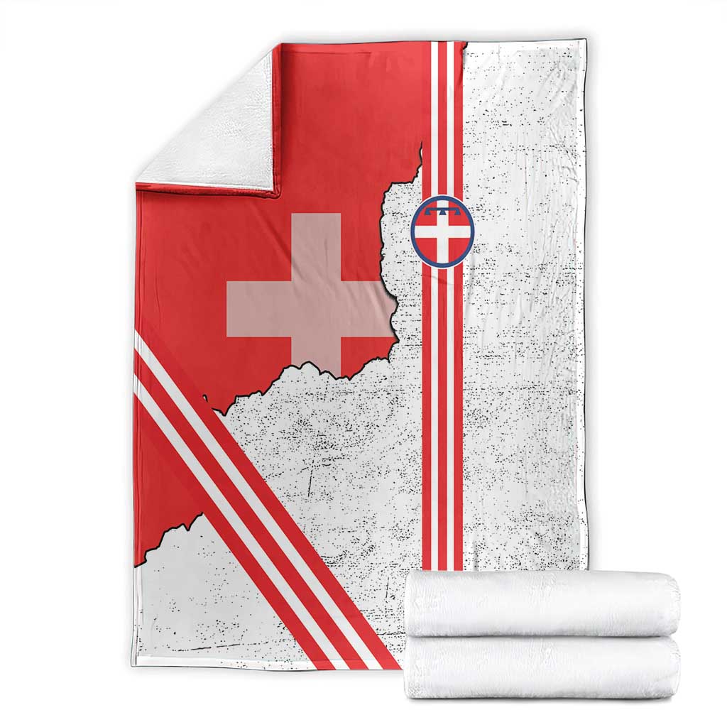 Italy Piedmont Blanket Map With Flag Style - Wonder Print Shop