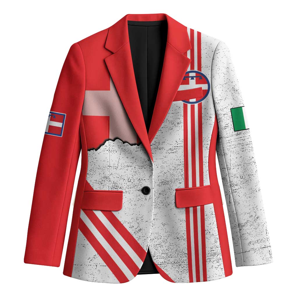 Italy Piedmont Blazer Map With Flag Style - Wonder Print Shop