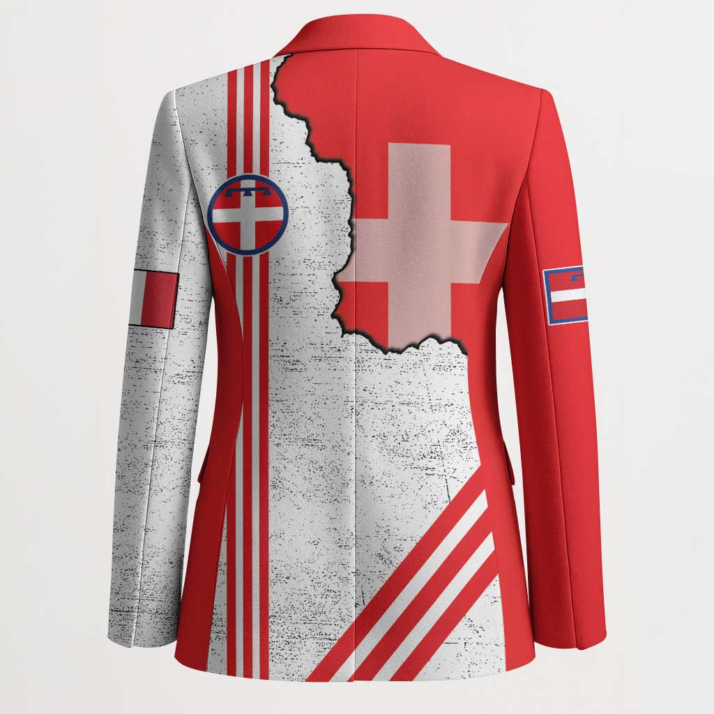 Italy Piedmont Blazer Map With Flag Style - Wonder Print Shop