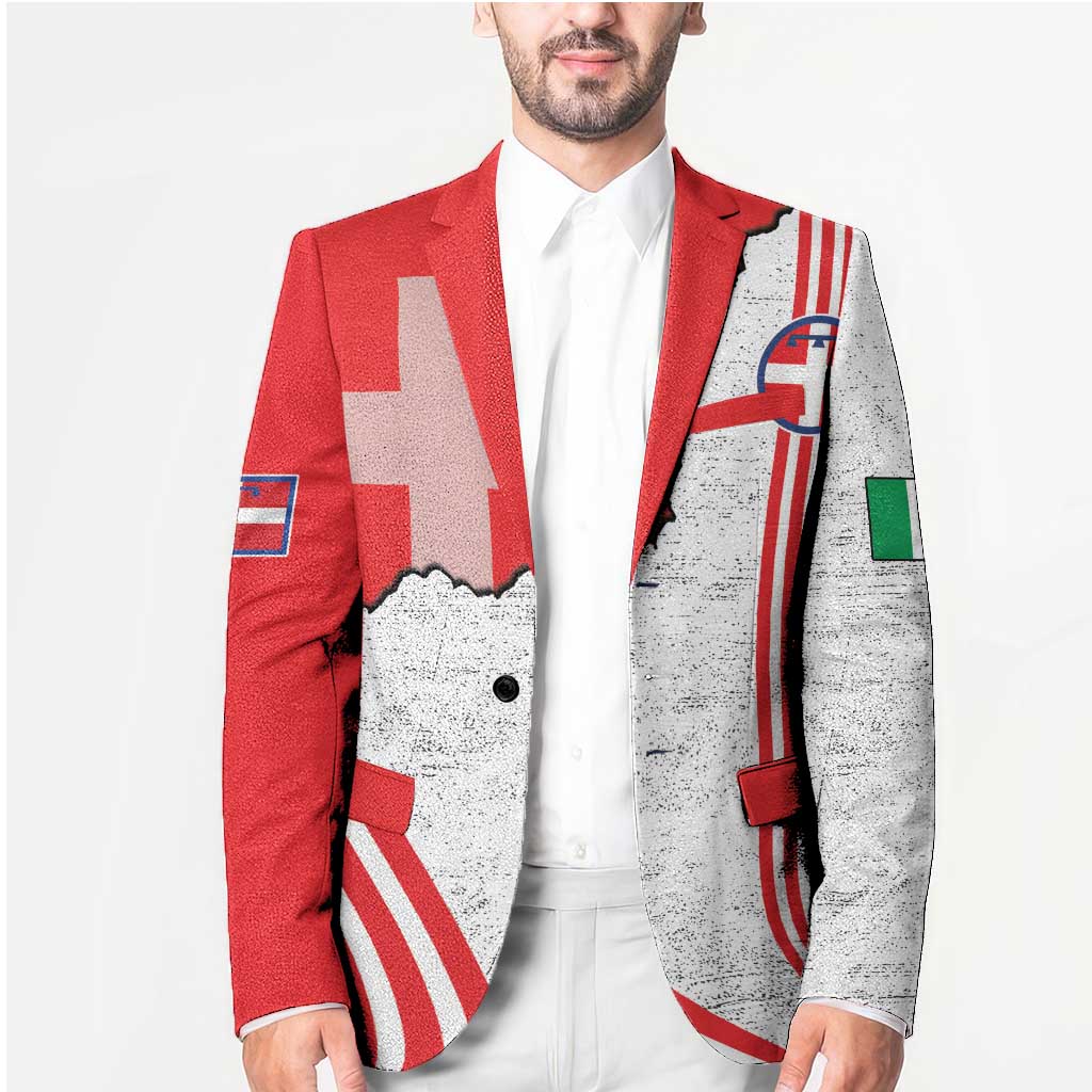 Italy Piedmont Blazer Map With Flag Style - Wonder Print Shop