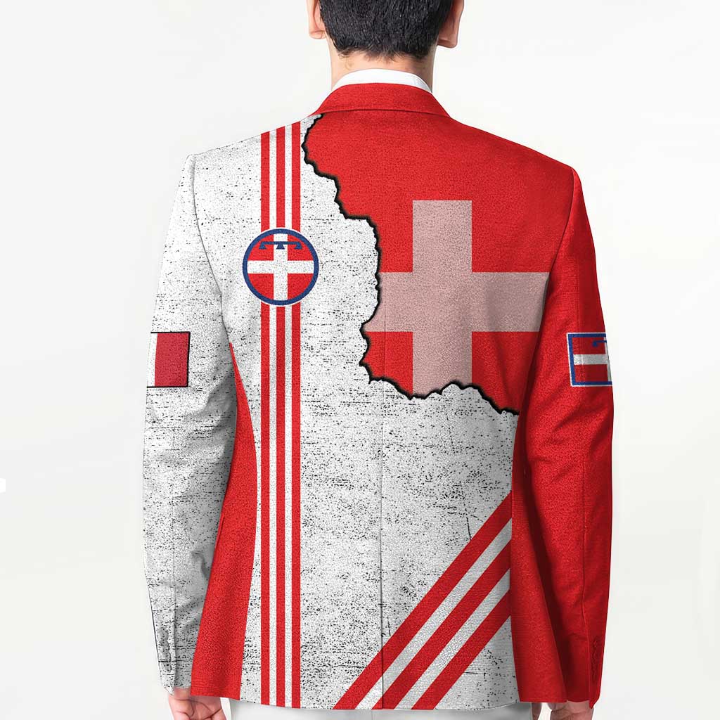 Italy Piedmont Blazer Map With Flag Style - Wonder Print Shop