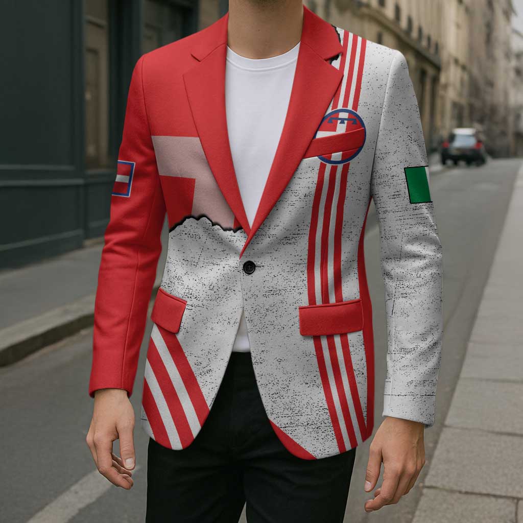 Italy Piedmont Blazer Map With Flag Style - Wonder Print Shop