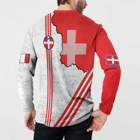 Italy Piedmont Button Sweatshirt Map With Flag Style - Wonder Print Shop