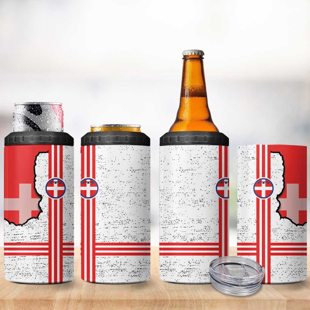 Italy Piedmont 4 in 1 Can Cooler Tumbler Map With Flag Style - Wonder Print Shop