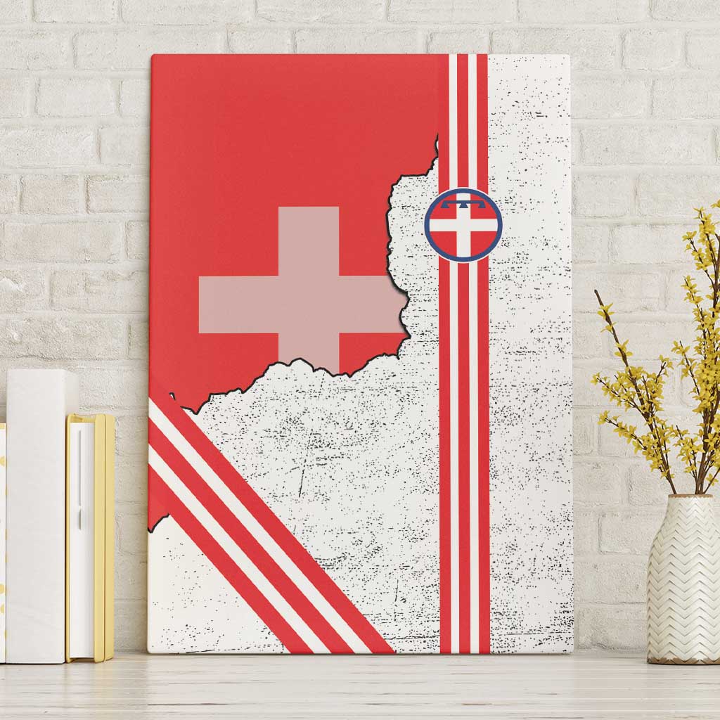 Italy Piedmont Canvas Wall Art Map With Flag Style - Wonder Print Shop