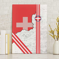 Italy Piedmont Canvas Wall Art Map With Flag Style - Wonder Print Shop