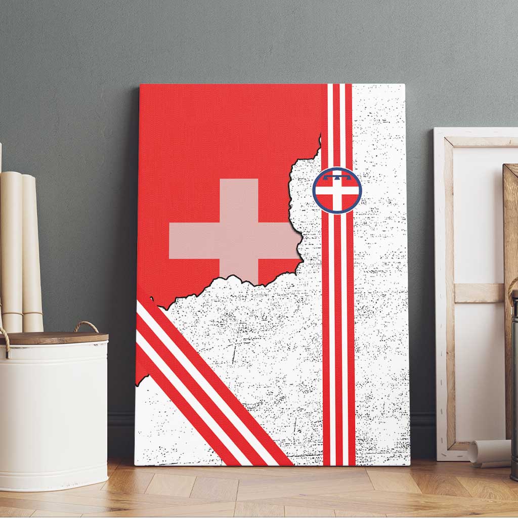 Italy Piedmont Canvas Wall Art Map With Flag Style - Wonder Print Shop