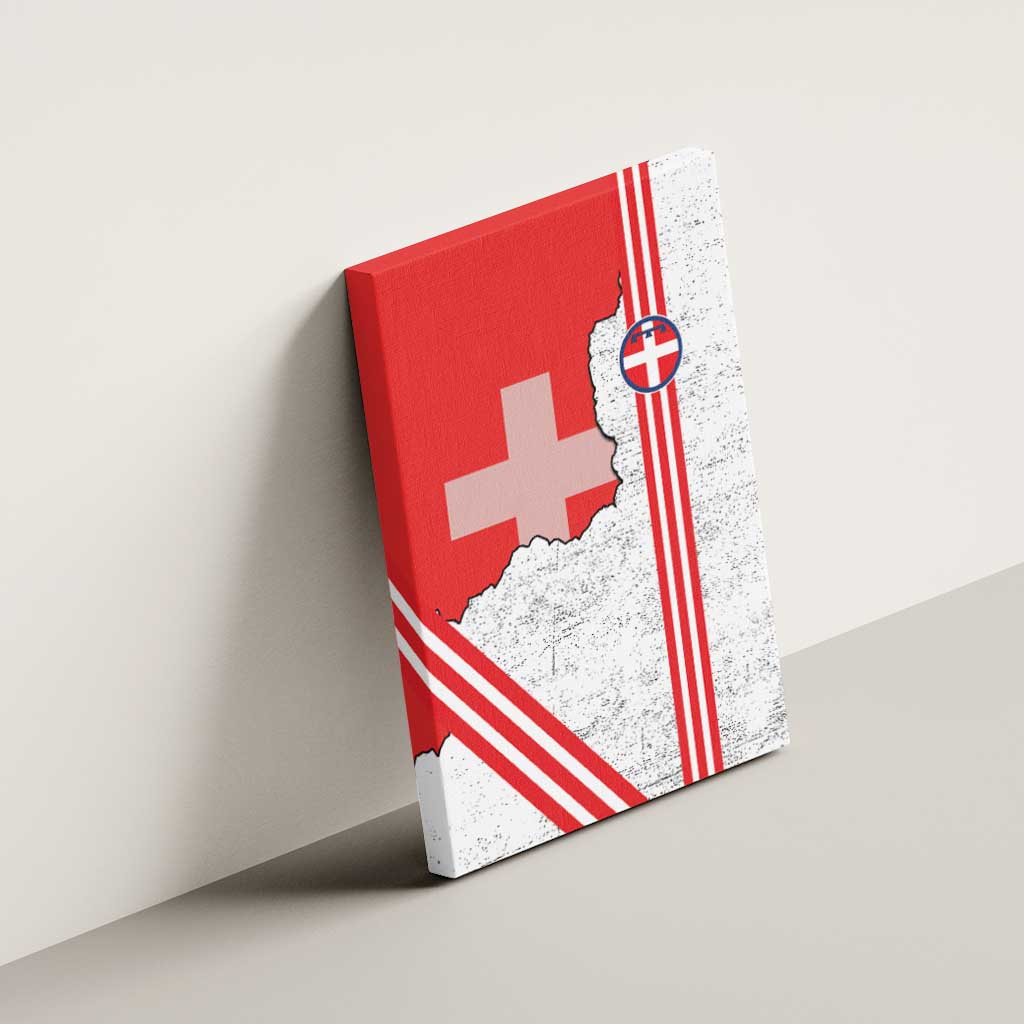 Italy Piedmont Canvas Wall Art Map With Flag Style - Wonder Print Shop