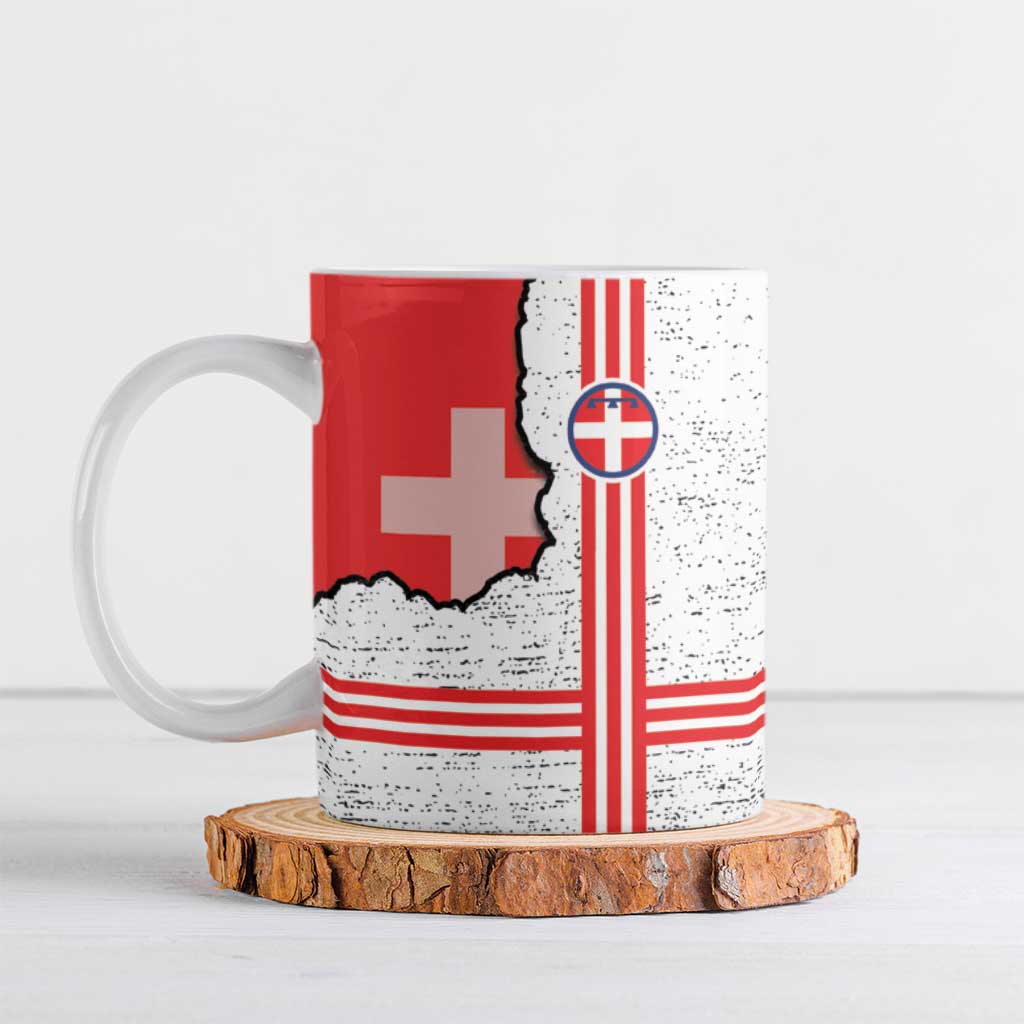 Italy Piedmont Ceramic Mug Map With Flag Style - Wonder Print Shop