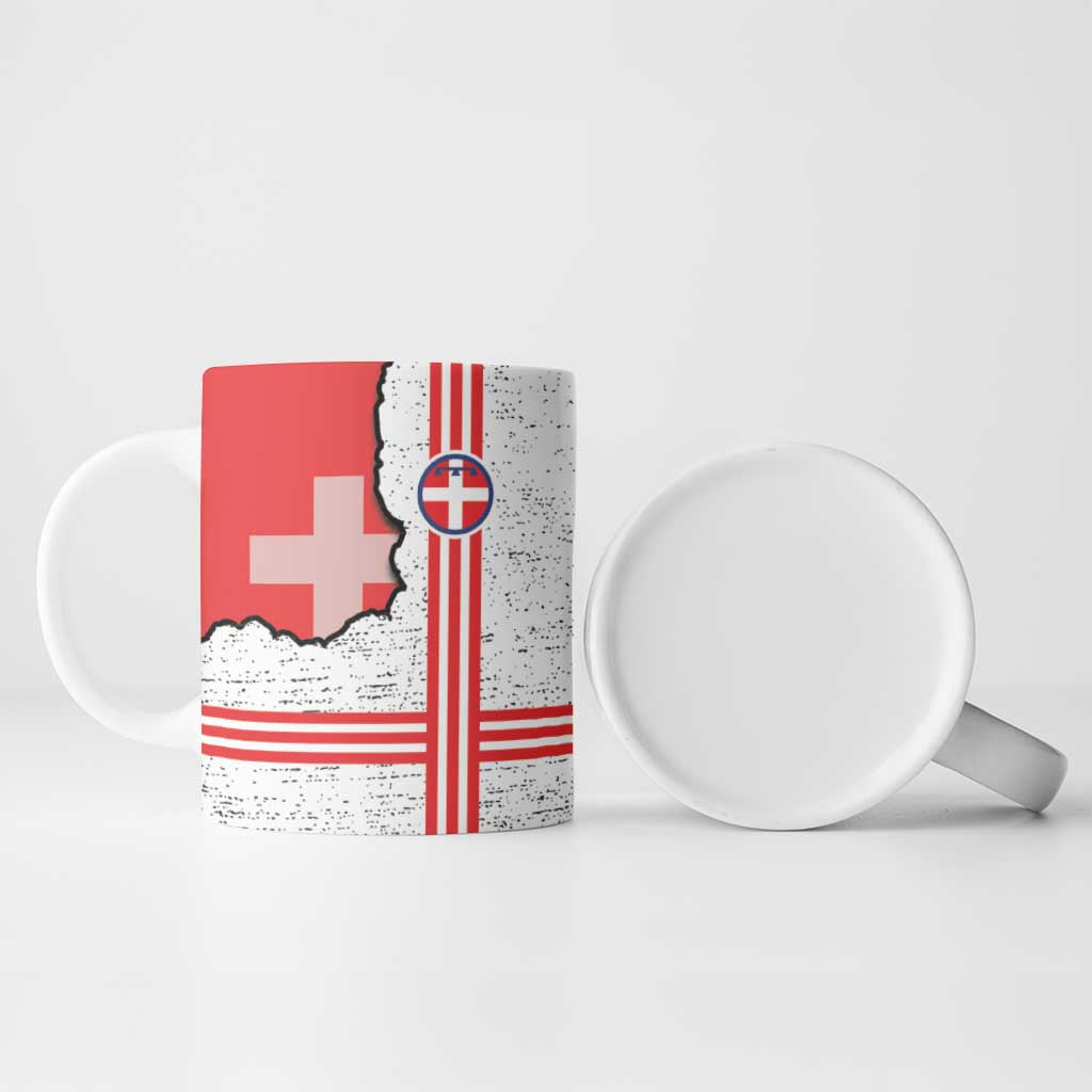 Italy Piedmont Ceramic Mug Map With Flag Style - Wonder Print Shop