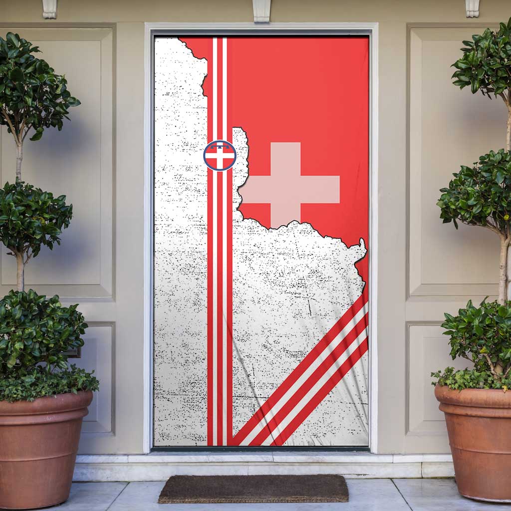 Italy Piedmont Door Cover Map With Flag Style - Wonder Print Shop