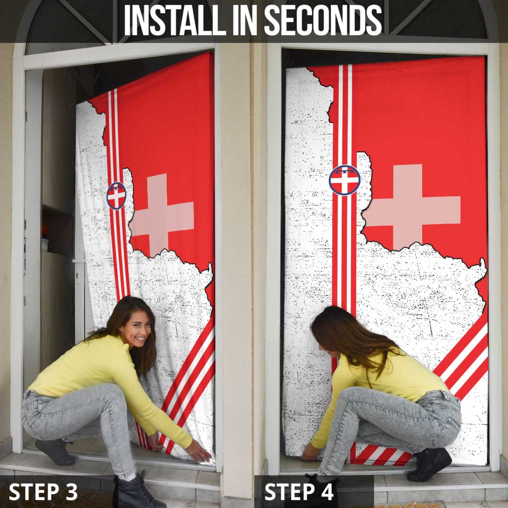 Italy Piedmont Door Cover Map With Flag Style - Wonder Print Shop