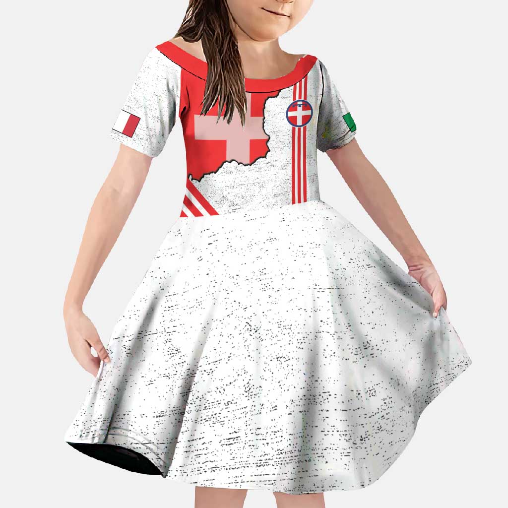 Italy Piedmont Family Matching Off Shoulder Maxi Dress and Hawaiian Shirt Map With Flag Style - Wonder Print Shop