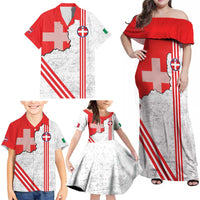 Italy Piedmont Family Matching Off Shoulder Maxi Dress and Hawaiian Shirt Map With Flag Style - Wonder Print Shop