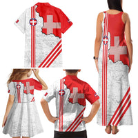 Italy Piedmont Family Matching Tank Maxi Dress and Hawaiian Shirt Map With Flag Style - Wonder Print Shop