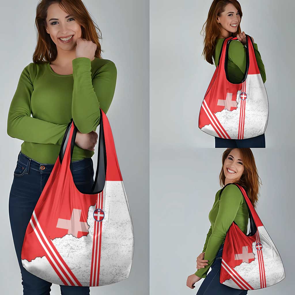 Italy Piedmont Grocery Bag Map With Flag Style - Wonder Print Shop