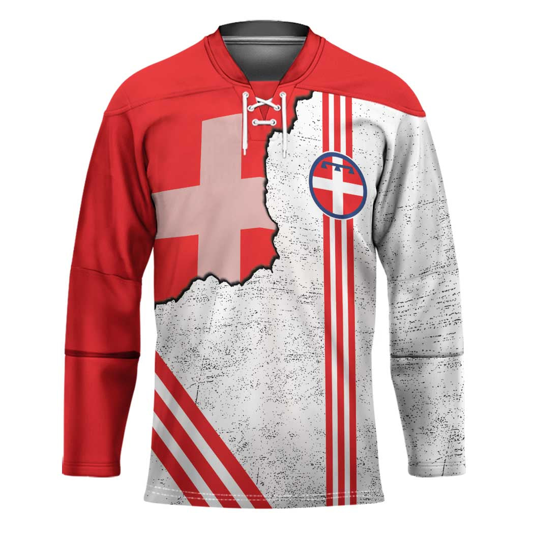 Italy Piedmont Hockey Jersey Map With Flag Style - Wonder Print Shop