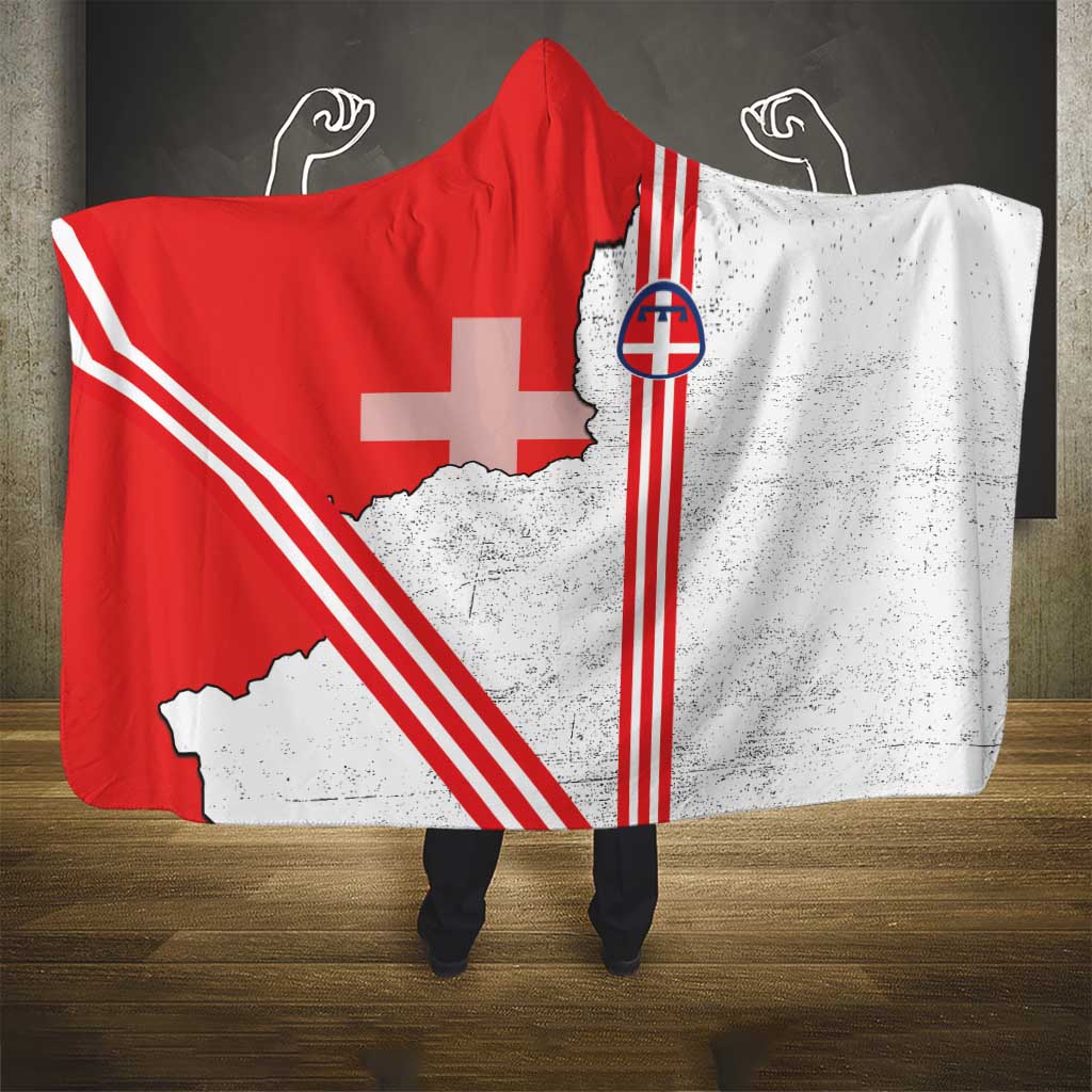 Italy Piedmont Hooded Blanket Map With Flag Style - Wonder Print Shop