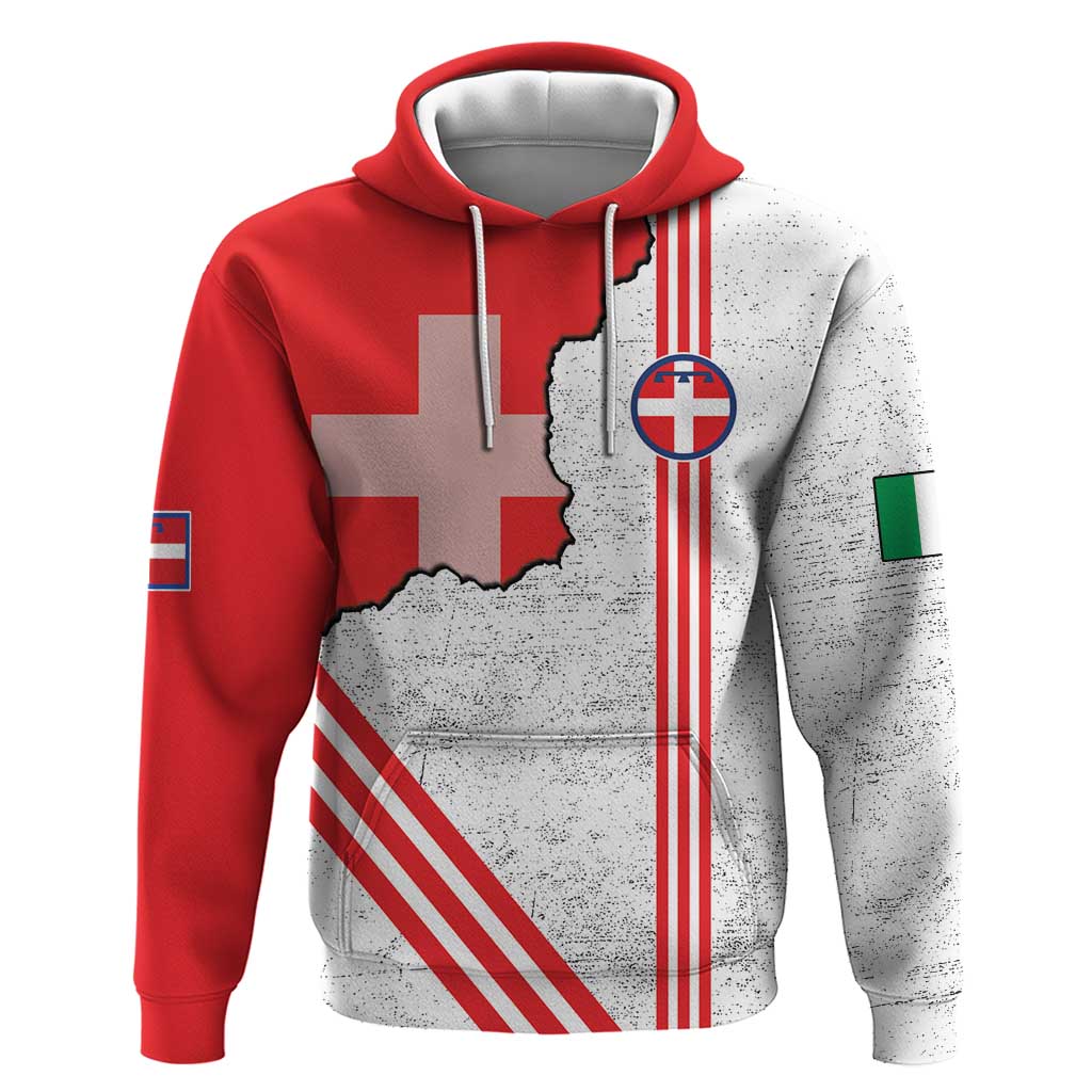 Italy Piedmont Hoodie Map With Flag Style - Wonder Print Shop