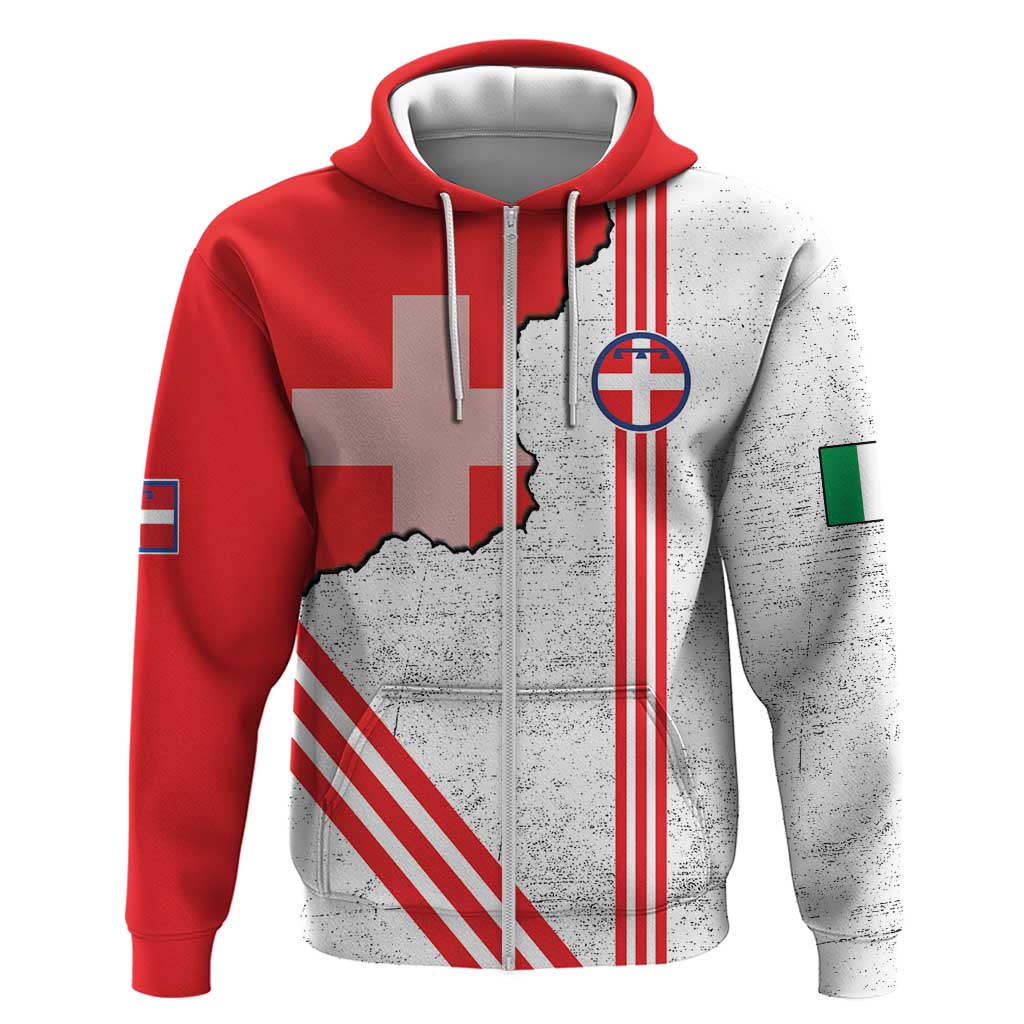 Italy Piedmont Hoodie Map With Flag Style - Wonder Print Shop