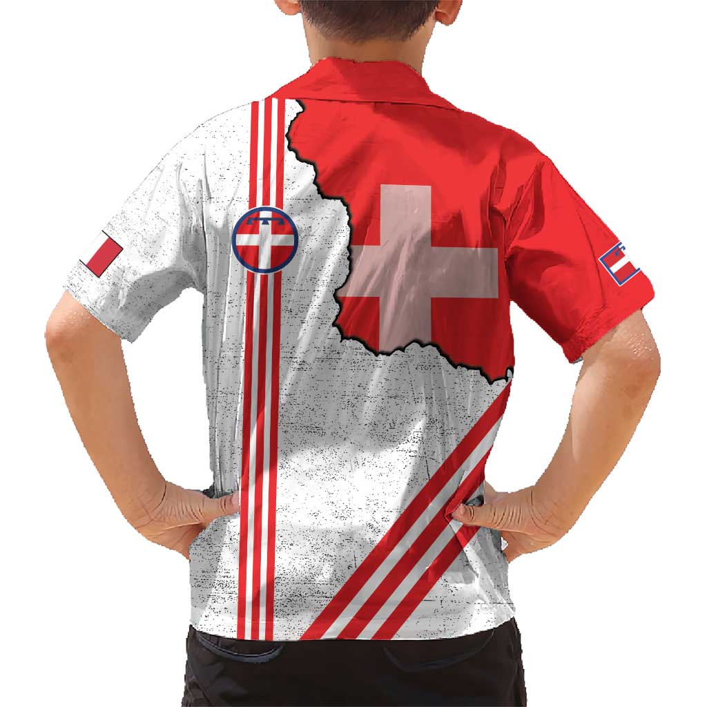 Italy Piedmont Kid Hawaiian Shirt Map With Flag Style - Wonder Print Shop