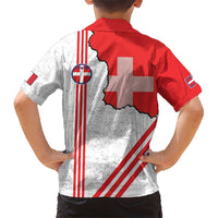 Italy Piedmont Kid Hawaiian Shirt Map With Flag Style - Wonder Print Shop