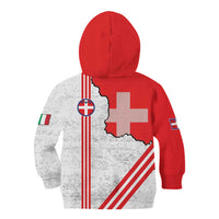 Italy Piedmont Kid Hoodie Map With Flag Style - Wonder Print Shop