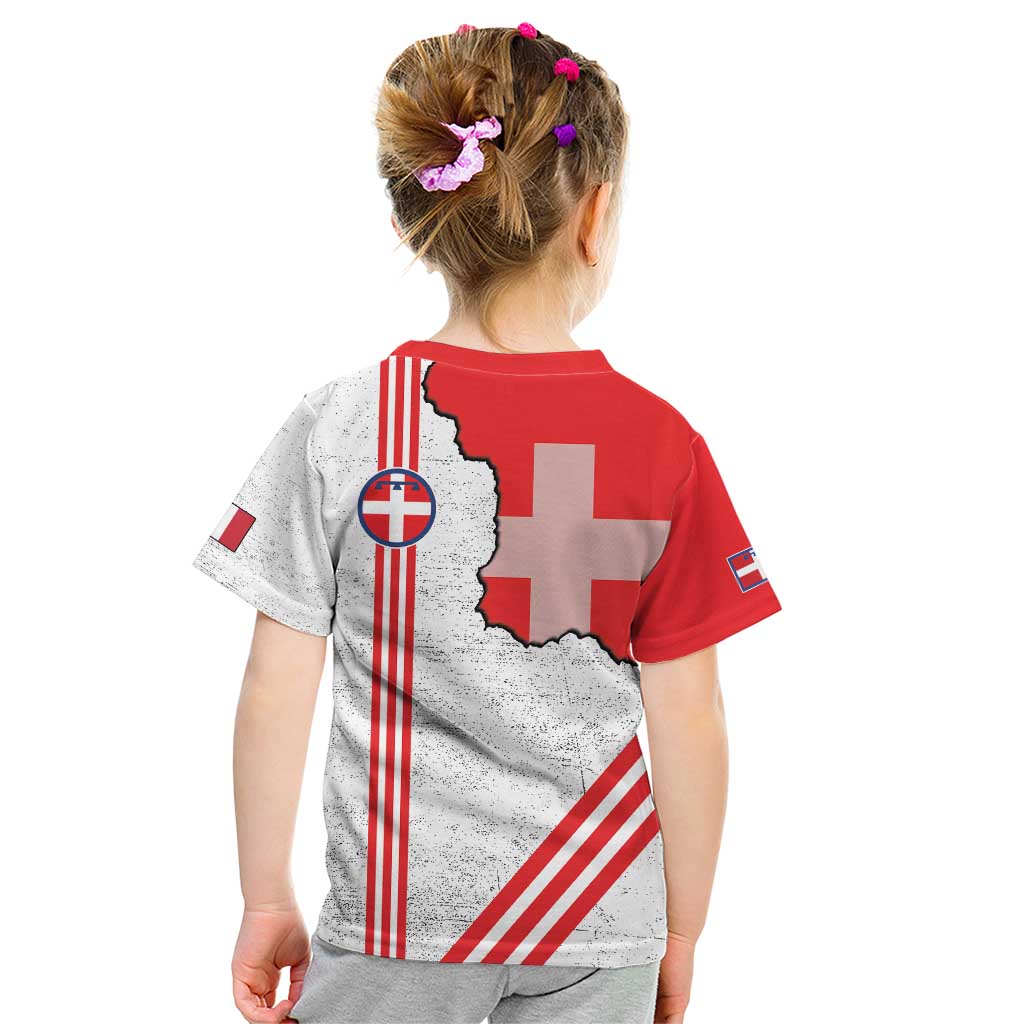 Italy Piedmont Kid T Shirt Map With Flag Style - Wonder Print Shop