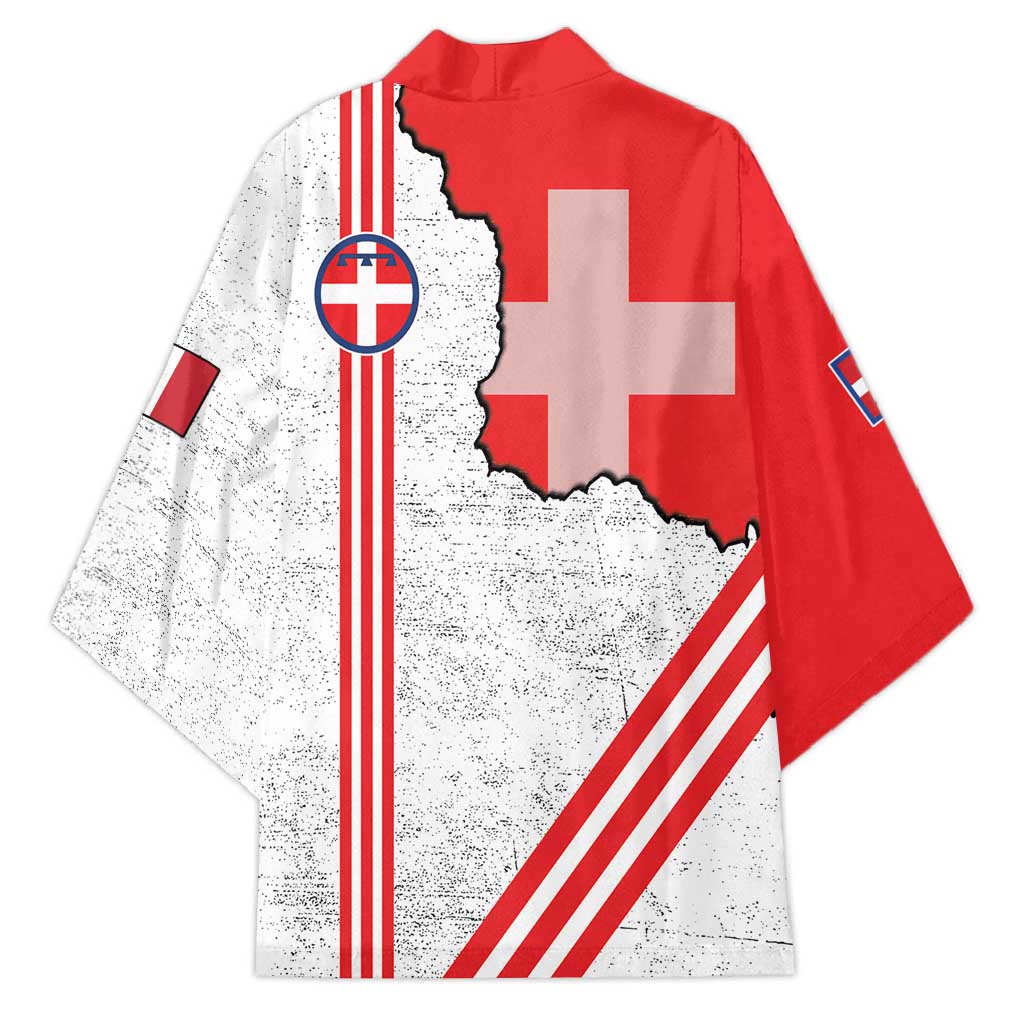 Italy Piedmont Kimono Map With Flag Style - Wonder Print Shop