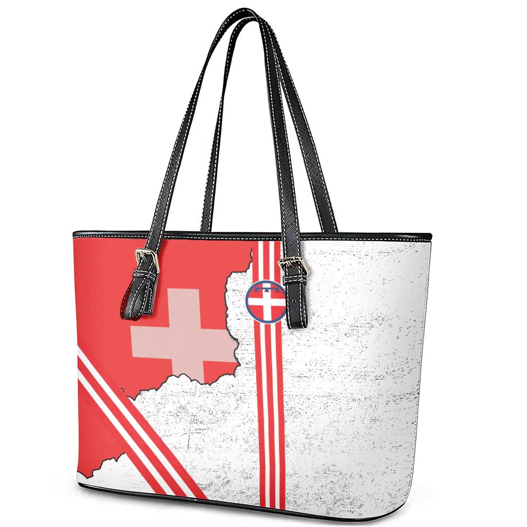 Italy Piedmont Leather Tote Bag Map With Flag Style - Wonder Print Shop