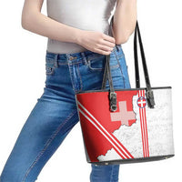 Italy Piedmont Leather Tote Bag Map With Flag Style - Wonder Print Shop