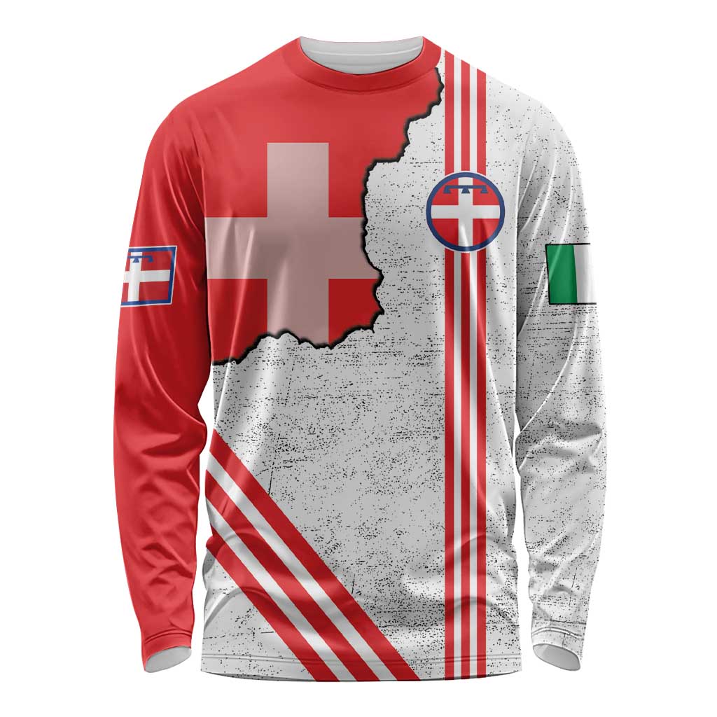 Italy Piedmont Long Sleeve Shirt Map With Flag Style - Wonder Print Shop