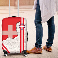 Italy Piedmont Luggage Cover Map With Flag Style - Wonder Print Shop