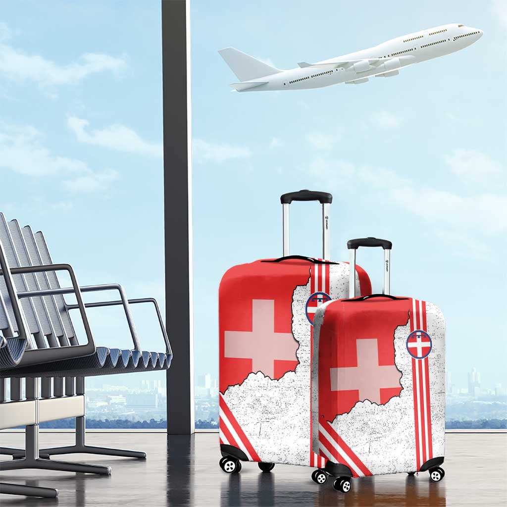 Italy Piedmont Luggage Cover Map With Flag Style - Wonder Print Shop