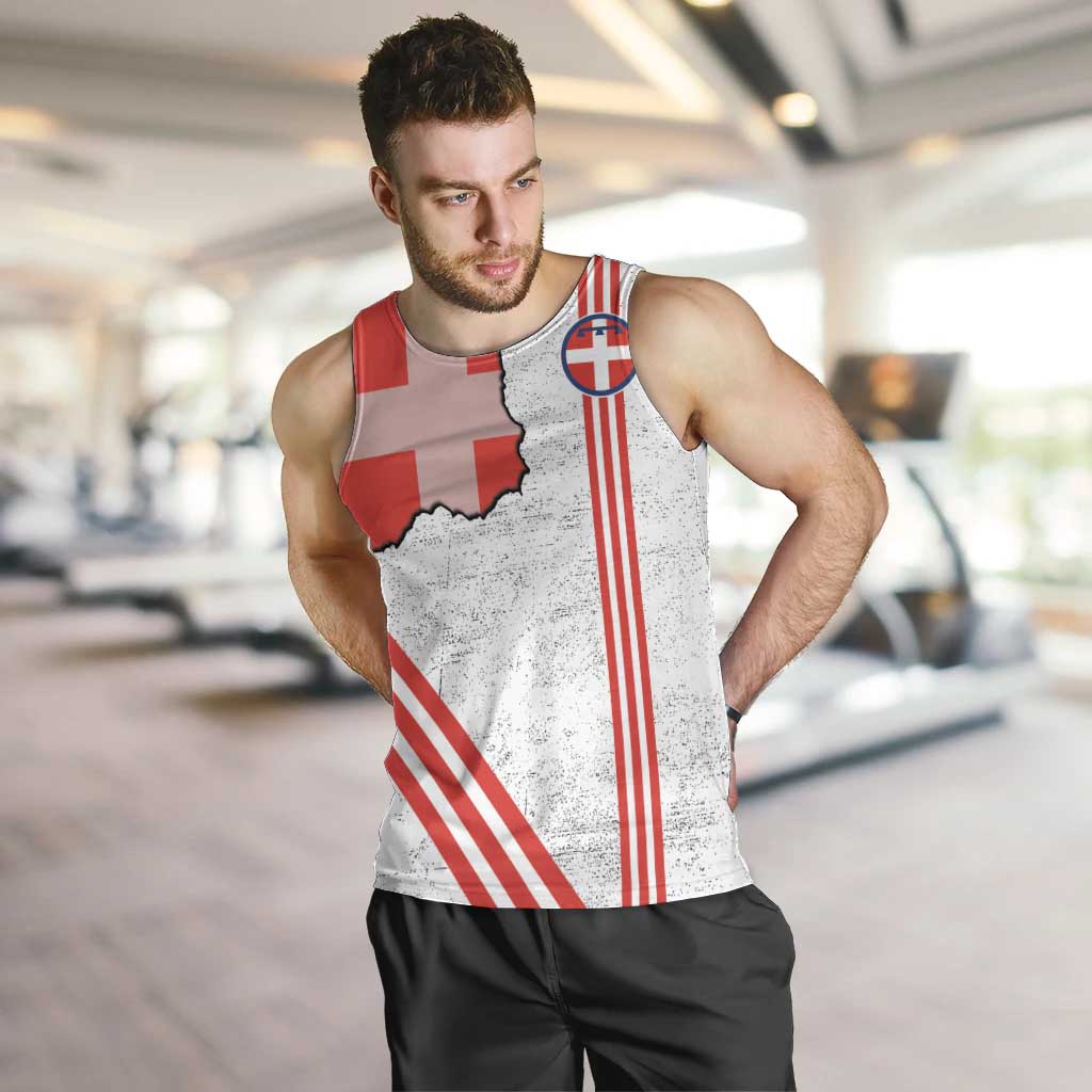 Italy Piedmont Men Tank Top Map With Flag Style - Wonder Print Shop