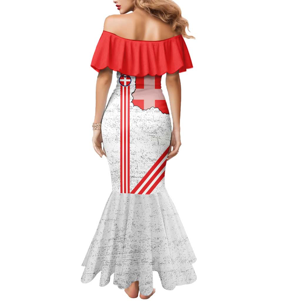Italy Piedmont Mermaid Dress Map With Flag Style - Wonder Print Shop
