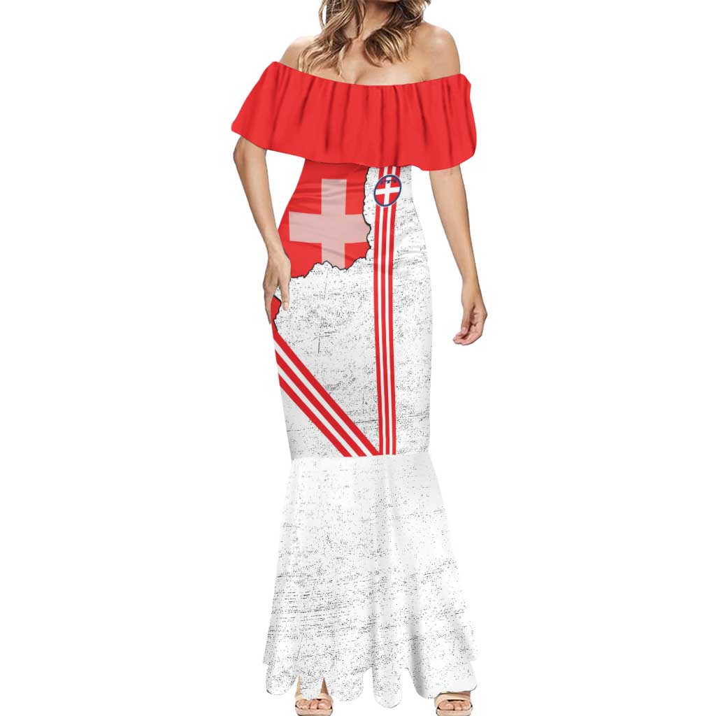 Italy Piedmont Mermaid Dress Map With Flag Style - Wonder Print Shop