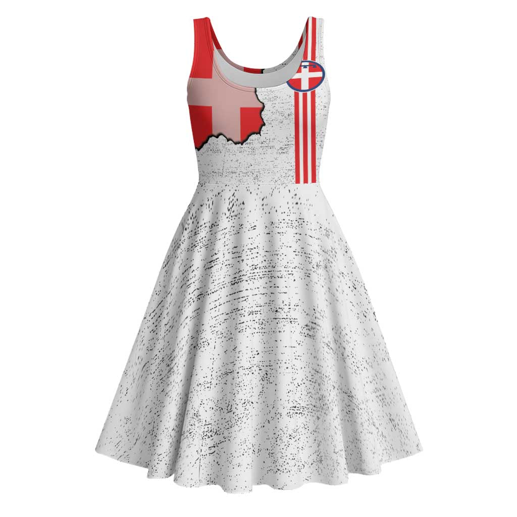 Italy Piedmont Midi Dress Map With Flag Style - Wonder Print Shop