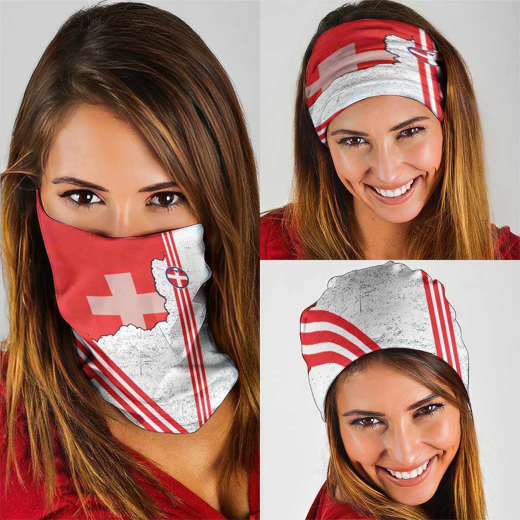Italy Piedmont Neck Gaiter Map With Flag Style LT19