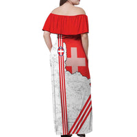 Italy Piedmont Off Shoulder Maxi Dress Map With Flag Style - Wonder Print Shop
