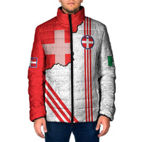 Italy Piedmont Padded Jacket Map With Flag Style - Wonder Print Shop