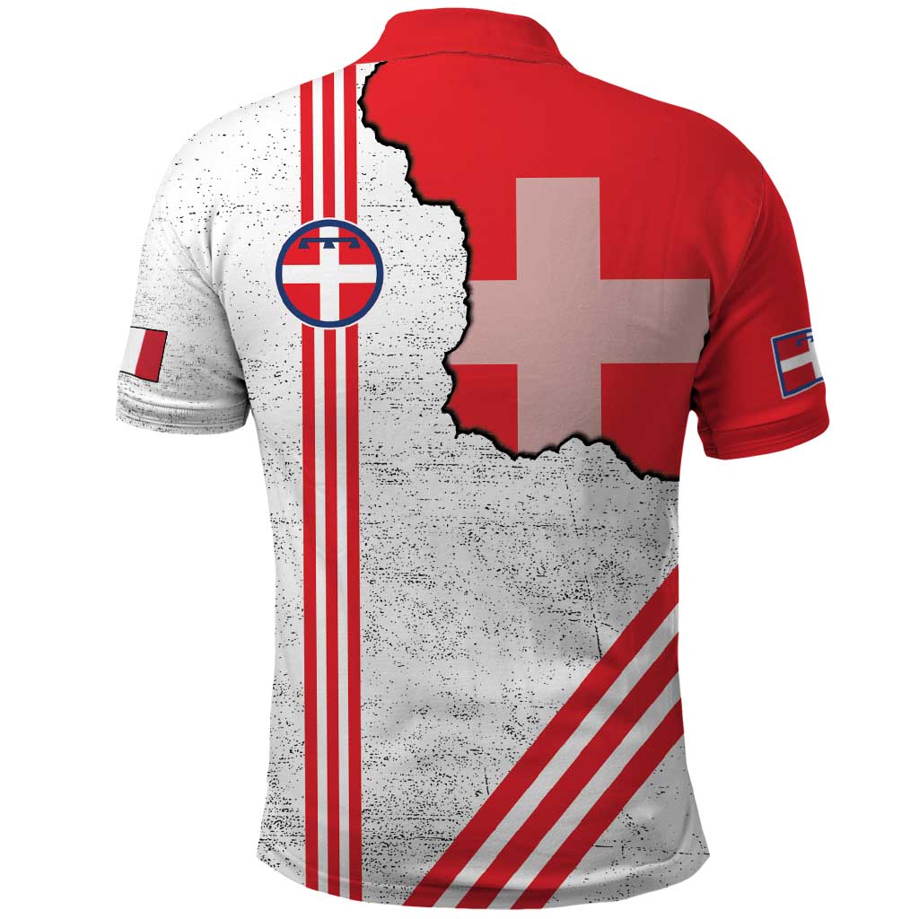 Italy Piedmont Polo Shirt Map With Flag Style - Wonder Print Shop