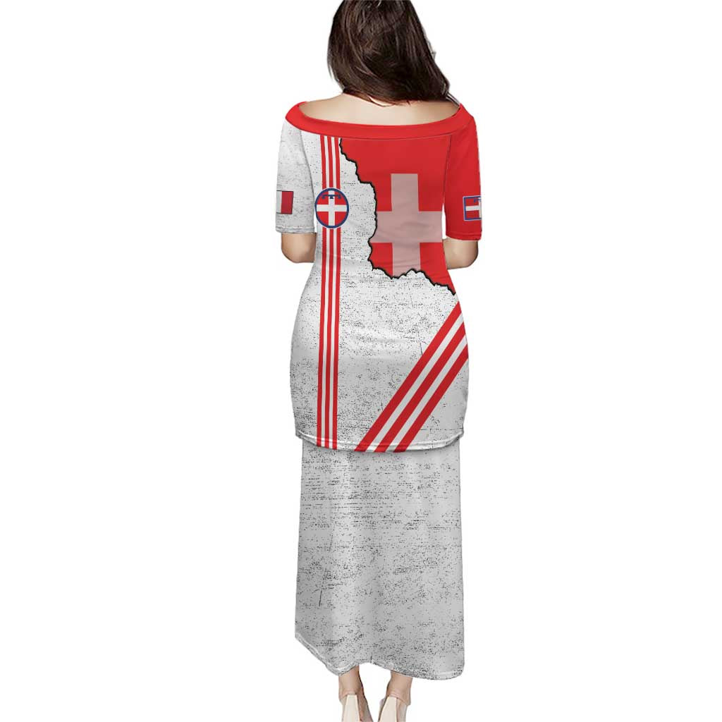 Italy Piedmont Puletasi Map With Flag Style - Wonder Print Shop