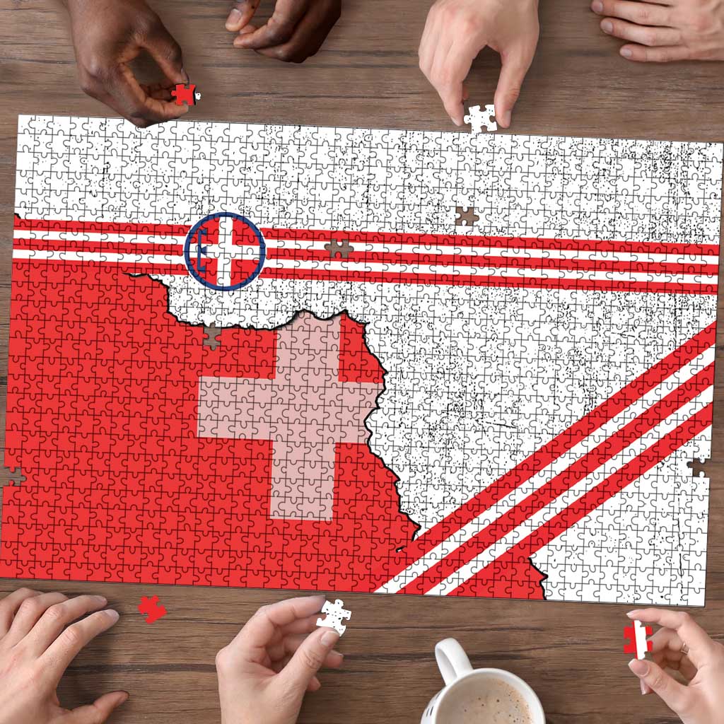 Italy Piedmont Puzzle Map With Flag Style - Wonder Print Shop