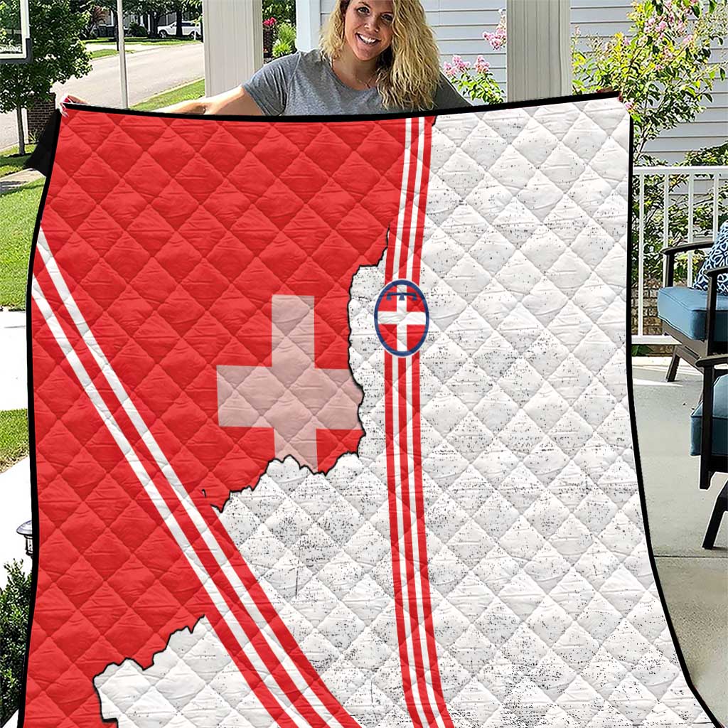 Italy Piedmont Quilt Map With Flag Style - Wonder Print Shop