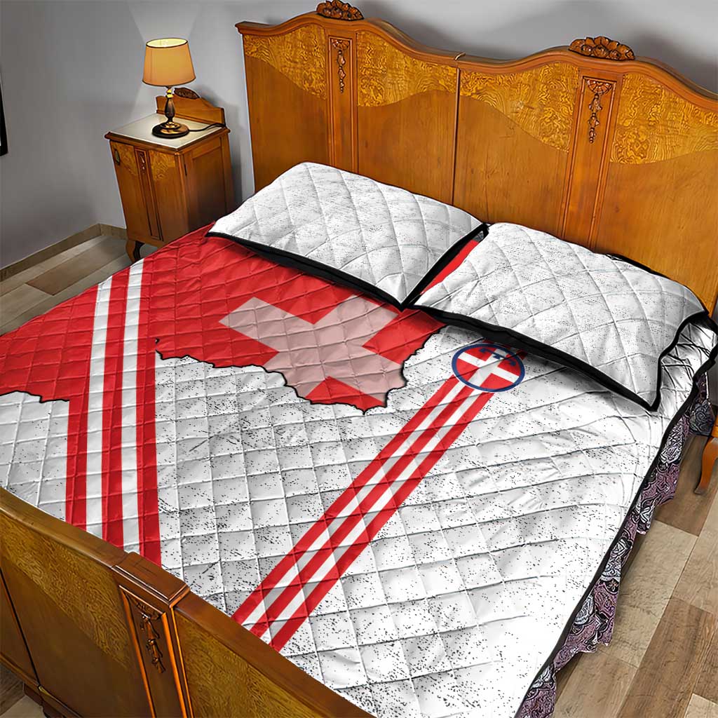 Italy Piedmont Quilt Bed Set Map With Flag Style - Wonder Print Shop